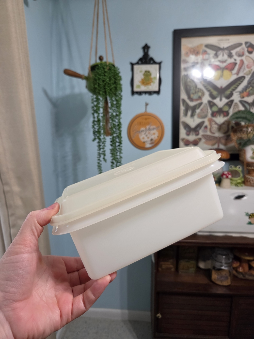 Vintage Tupperware 1254 Rectangular Ice Cream Box Clear Keeper Lid 1255